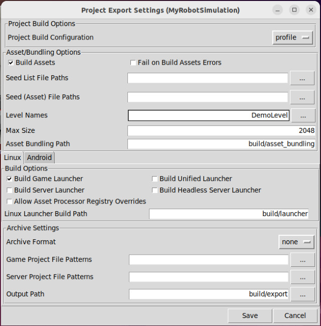 Export Setting